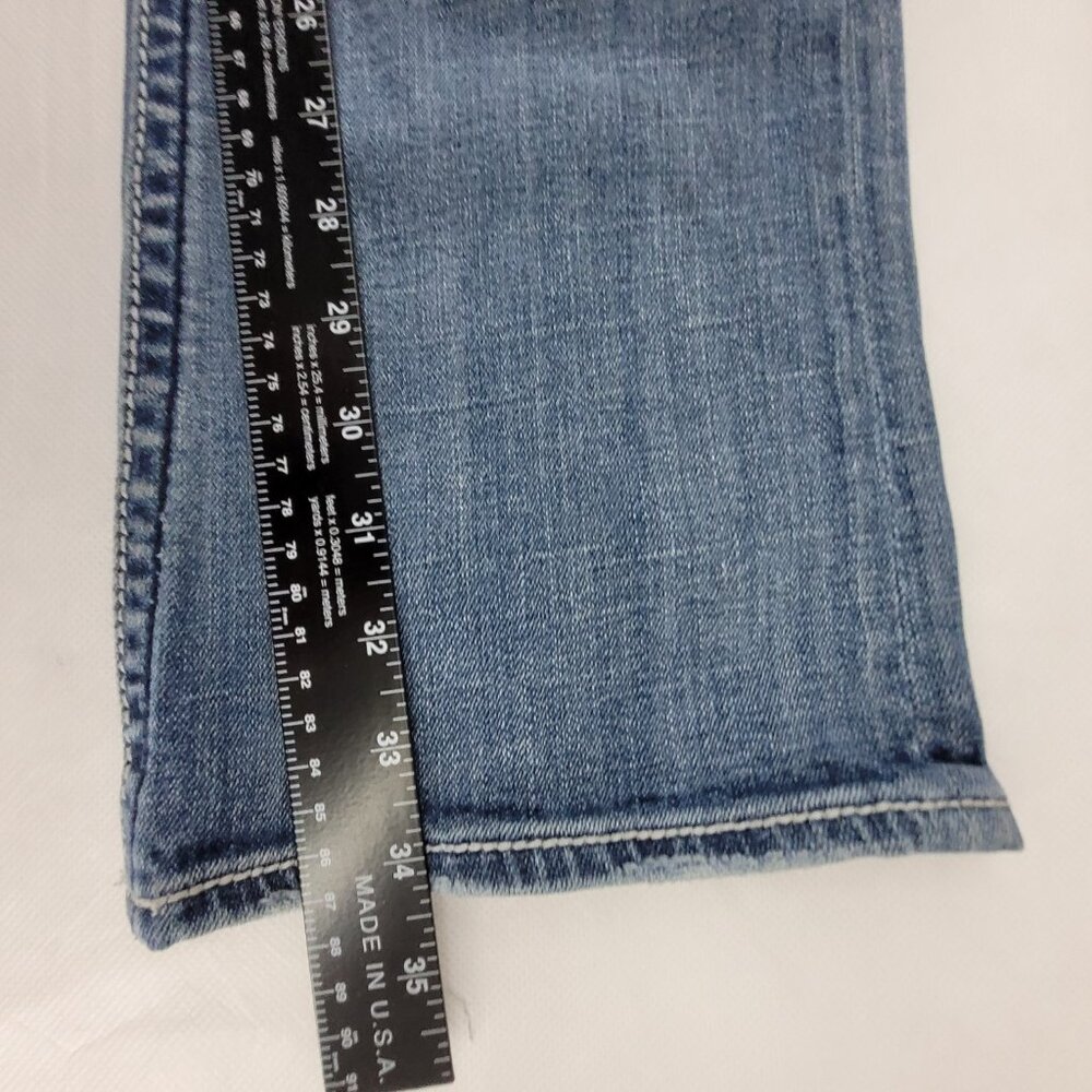 Rock Revival Jeans Women's 29 Blue Anja Boot 30x34.25" Stretch Worn Hems - Picture 11 of 16